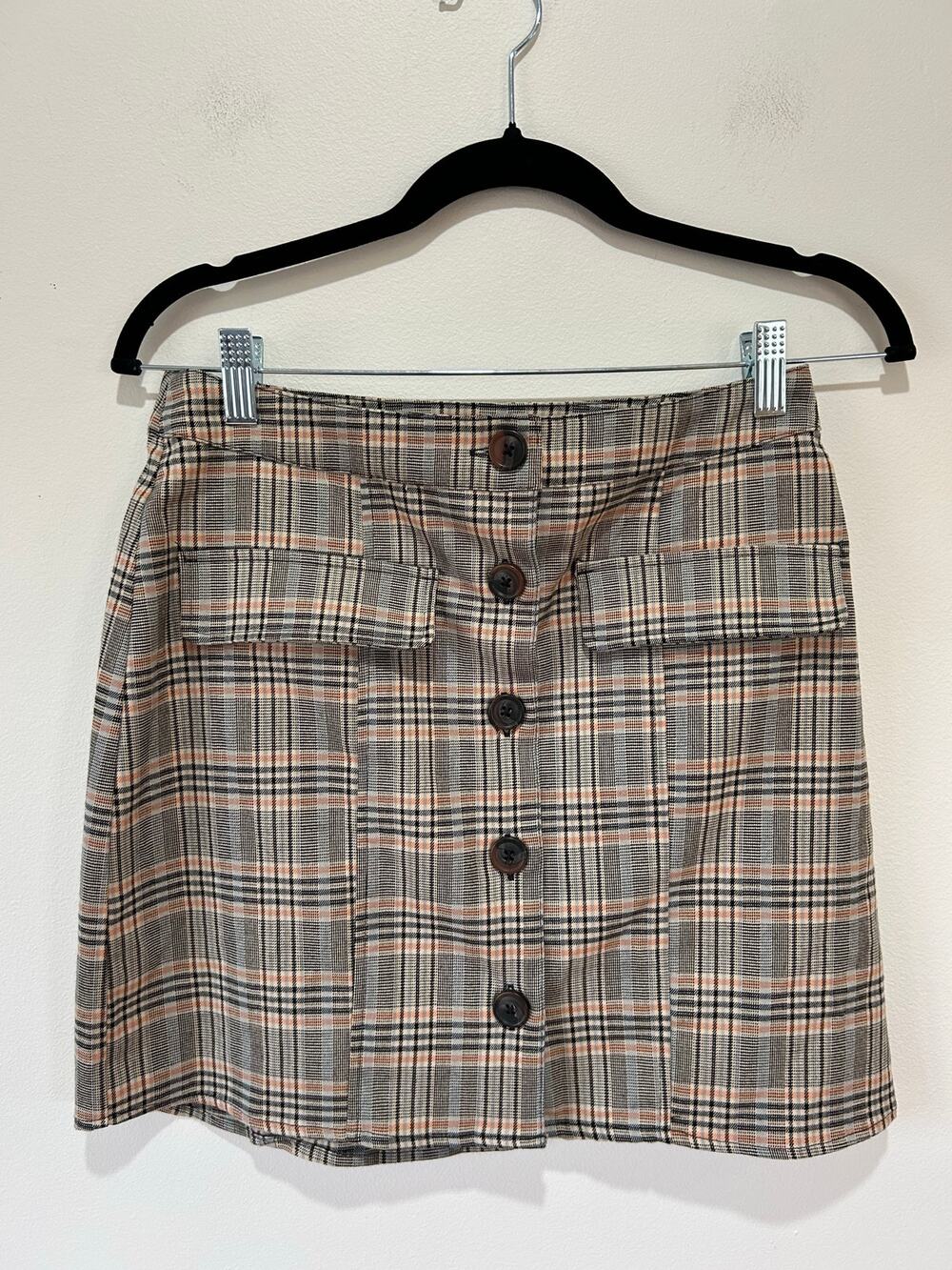 Urban Outfitters plaid mini skirt size S brown school girl preppy grunge